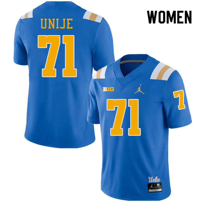 Women #71 Reuben Unije UCLA Bruins College Football Jerseys Stitched-Royal